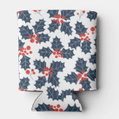 Holly Beere auf Weiß Dosenkühler (Rückseite)