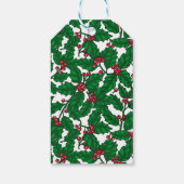 Holly Beere auf Weiß Geschenkanhänger (Rückseite)