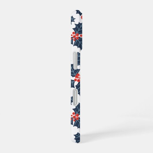 Holly Beere auf Weiß iPhone 16 Hülle (Rechte Seite)