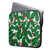 Holly Beere auf Weiß Laptopschutzhülle (Vorderseite Links)