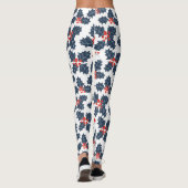 Holly Beere auf Weiß Leggings (Rückseite)