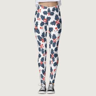 Holly Beere auf Weiß Leggings