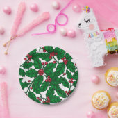 Holly Beere auf Weiß Pappteller (Party)