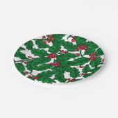 Holly Beere auf Weiß Pappteller (Schrägansicht)