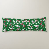 Holly Beere auf Weiß Seitenschläferkissen (Rückseite)