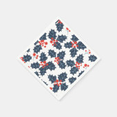 Holly Beere auf Weiß Serviette (Ecke)