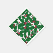 Holly Beere auf Weiß Serviette (Ecke)