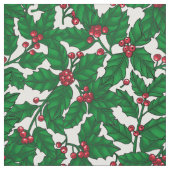 Holly Beere auf Weiß Stoff (Muster)