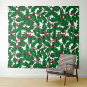 Holly Beere auf Weiß Wandteppich (Beispiel (Horizontal))