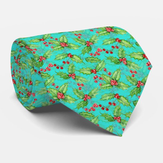 Holly Beere Wasserfarbe Krawatte (Gerollt)