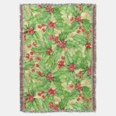 Holly Beere, Wasserfarbe Weihnachtsmuster Decke (Vorderseite Vertikal)