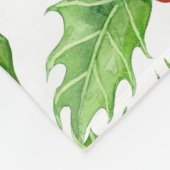 Holly Beere, Wasserfarbe Weihnachtsmuster Fleecedecke (Ecke)