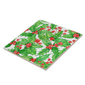 Holly Beere, Wasserfarbe Weihnachtsmuster Fliese (Seite)