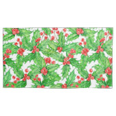 Holly Beere, Wasserfarbe Weihnachtsmuster Kissenbezug (Vorderseite-Links)