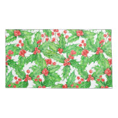 Holly Beere, Wasserfarbe Weihnachtsmuster Kissenbezug (Rückseite-Links)