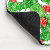 Holly Beere, Wasserfarbe Weihnachtsmuster Mousepad (Ecke)
