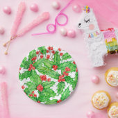 Holly Beere, Wasserfarbe Weihnachtsmuster Pappteller (Party)