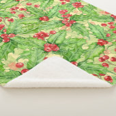 Holly Beere, Wasserfarbe Weihnachtsmuster Sherpadecke (3/4)