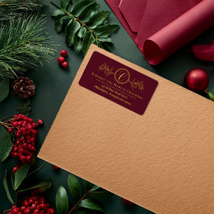 Holly Beeren Faux Gold Rücksendeadresse Adressaufkleber