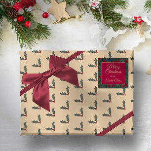 Holly-Beeren-Weihnachten Geschenkpapier