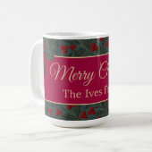 Holly-Beeren-Weihnachten Kaffeetasse (Vorderseite Links)