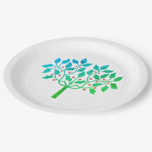 Holly-Beerenbaum Pappteller (Schrägansicht)