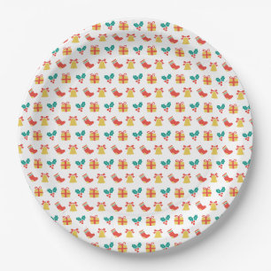 Holly Bell Strumpf Red White Green Pappteller
