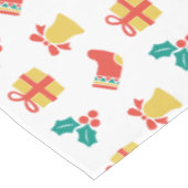 Holly Bell Strumpf Red White Green Tischdecke (Schrägansicht)