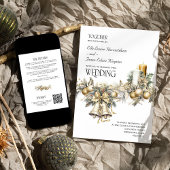 Holly Bells Golden Berries Winter Wedding Details Einladung
