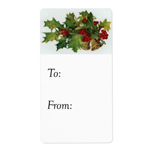 Holly Bells Vintag Gift Tag (Vorne)