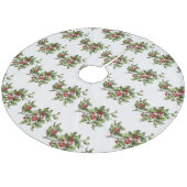Holly Beries 001 Fleece Weihnachtsbaumdecke (Schrägansicht)