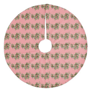 Holly Beries 001 Fleece Weihnachtsbaumdecke