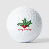 Holly Beries Merry Alles Urlaub Golfball (Vorderseite)