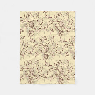 Holly Beries nahtlos Fleecedecke