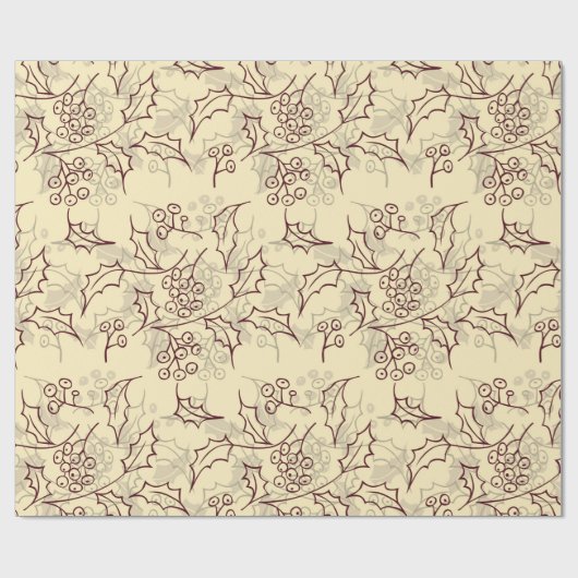 Holly Beries nahtlos Geschenkpapier (Flach)