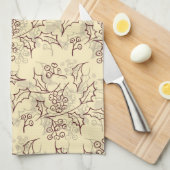 Holly Beries nahtlos Geschirrtuch (Viertel Falte)