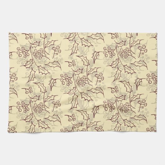 Holly Beries nahtlos Geschirrtuch (Horizontal)