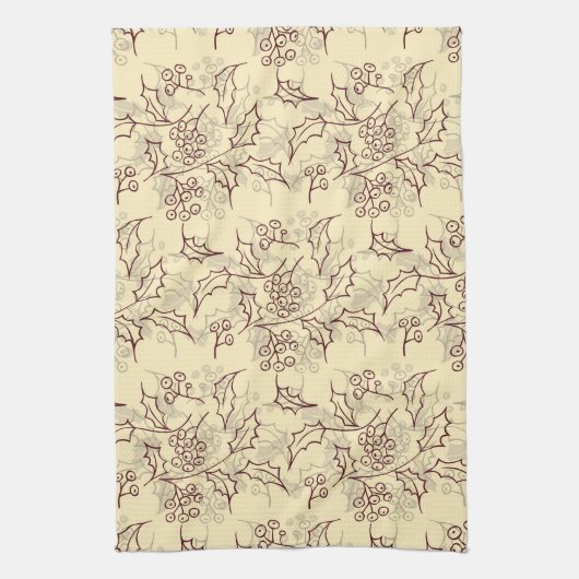 Holly Beries nahtlos Geschirrtuch (Vertikal)