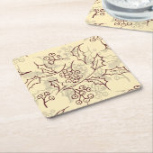 Holly Beries nahtlos Rechteckiger Pappuntersetzer (angewinkelt)