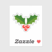 Holly Beries Weihnachtskleber Aufkleber (Blatt)