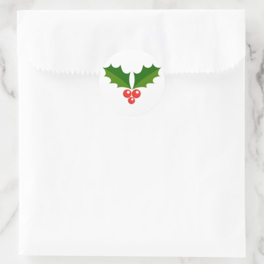 Holly Beries Weihnachtskleber Runder Aufkleber (Tasche)