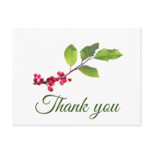 Holly Beries Zweig mit foilage danke