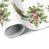 Holly Berries 001 Geschenkpapier (Rolleneckpunkt)