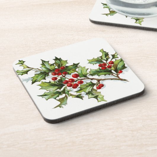 Holly Berries 002 Getränkeuntersetzer (Linke Seite)