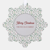 Holly Berries and branches Paper Ornament Card Karte (Rückseite)