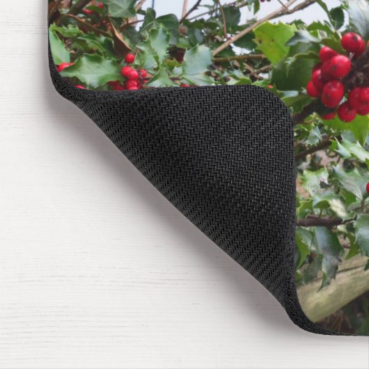 Holly Berries and Fence - Martha's Vineyard Mousepad (Ecke)