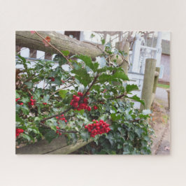 Holly Berries and Fence - Martha's Vineyard Puzzle
