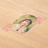 Holly Berries Arch Foto Pink Weihnachten Acryleinladungen (Ablage )