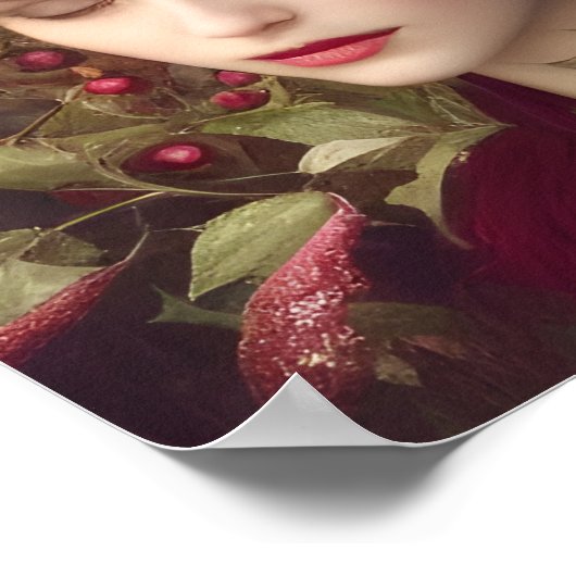 Holly Berries Beautiful Frauen Urlaub Poster (Ecke)