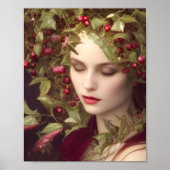 Holly Berries Beautiful Frauen Urlaub Poster (Vorne)